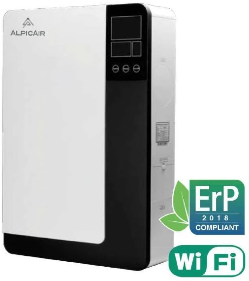 AlpicAir AERVQ-B150-1B1(H02) – 150 m³/h mini rekuperatorius su CO₂ jutikliu
