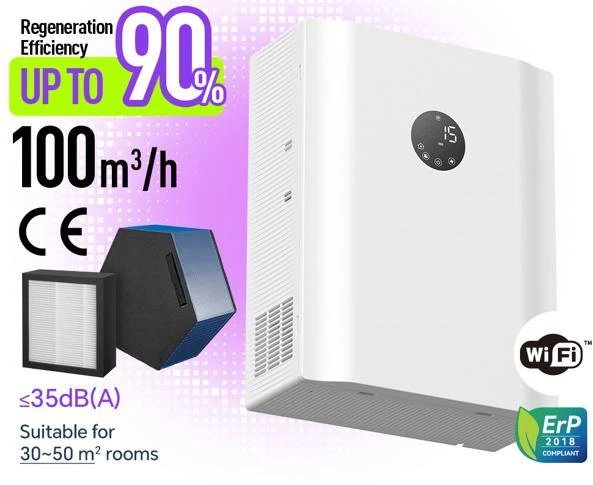 AlpicAir AV-TPM10/DFW – 100 m³/h mini rekuperatorius su Wi-Fi